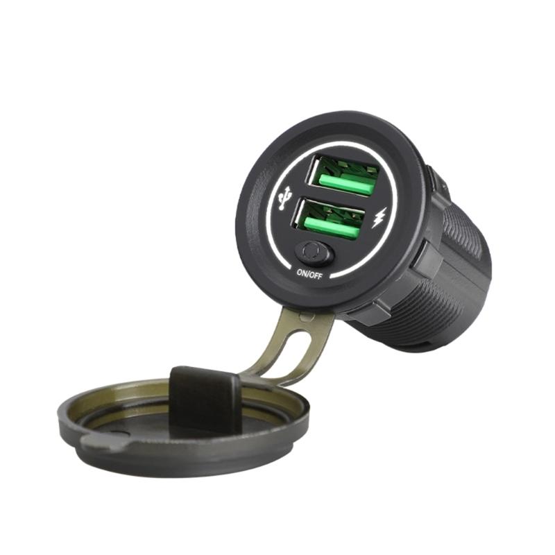 Водонепроницаемый USB-зарядное устройство 36 В с розеткой и переключателями, адаптер питания для автомобиля 12 В 24 В, грузовика, лодки, мотоцикла