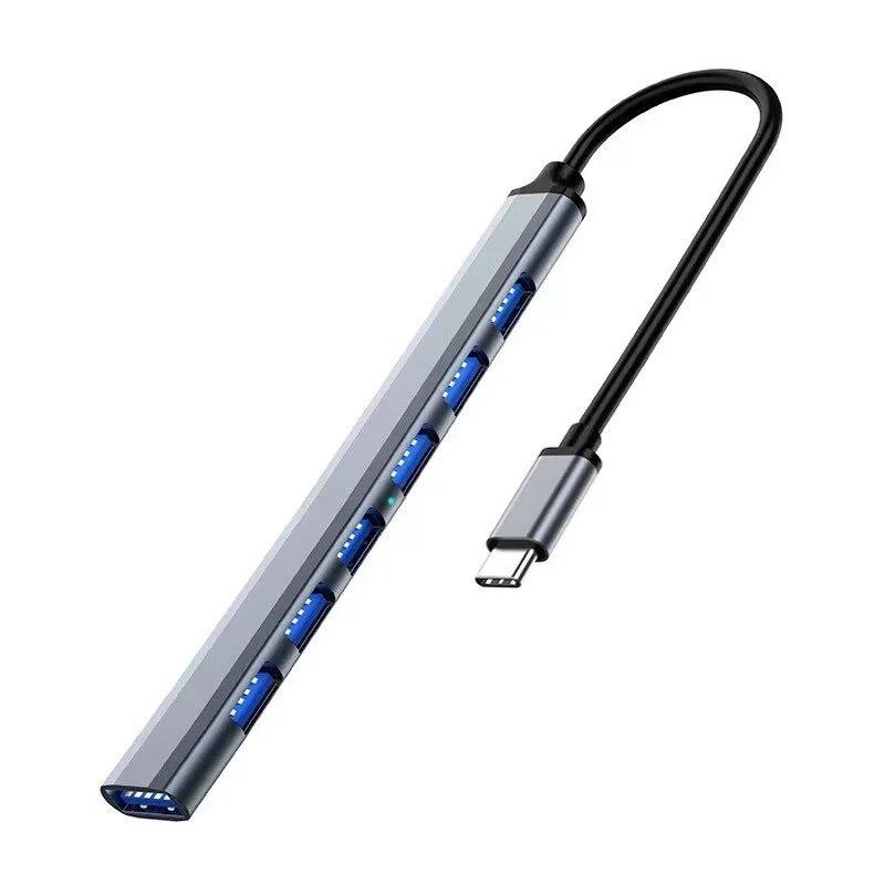 7 портов USB 3.0 Type C HUB Expander Splitter High Speed OTG адаптер док-станция для ноутбука ПК жесткий диск мышь клавиатура