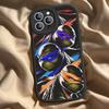 Cartoon N-Ninja T-Turtles Leather Phone Case For IPhone 16 15 14 17 Pro Max 11 12 Mini Plus Soft Shell