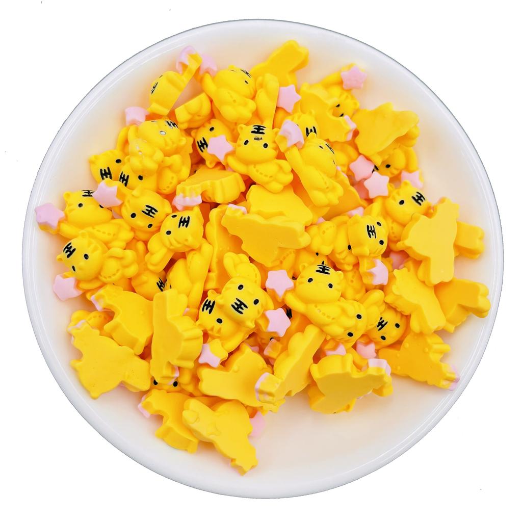 20Pcs New Cute Animal Tiger Flat Back Resin Cabochons Scrapbook Diy Earwear Hairpin Jewelry Craft Decoration Accessories A127