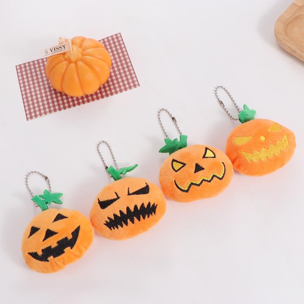 Plush Doll Pumpkin Keychain Vegetables Pumpkin Doll Keyring Halloween Bag Pendant Hanging Pendant