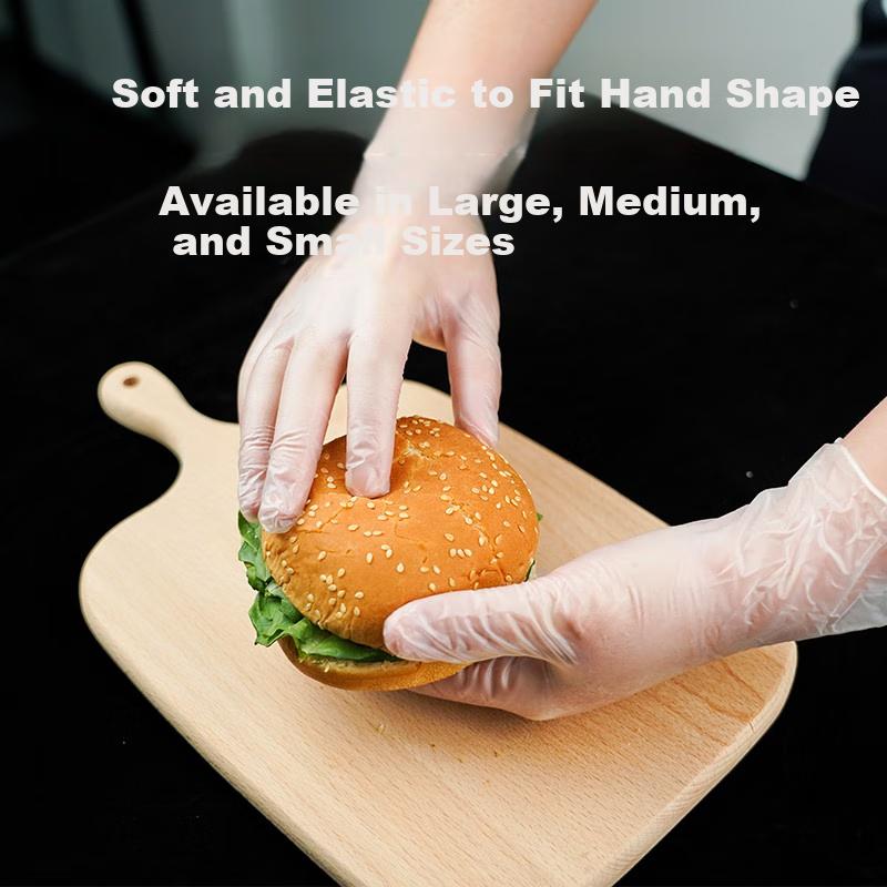 AMMEX Disposable Gloves, PVC, 100 Pieces, Medium Size, Food-Grade, for Catering And Kitchen Use, Crayfish, Baking, Non-Stick Protective Gloves