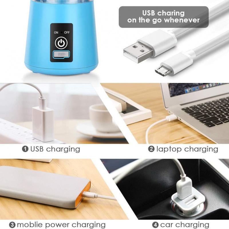 Компактная USB-перезаряжаемая мини-соковыжималка Циклон с 6 лезвиями