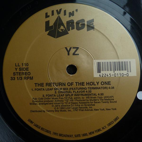 12-дюймовая пластинка YZ The Return Of The Holy One LL110 Livin Large Re 1992 US Rap HipHopRB Б/у