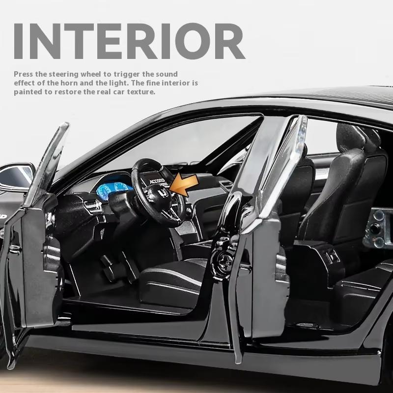 Новый 1:24 Honda Accord литая игрушечная модель автомобиля со звуком и светом детская игрушка коллекционная вещь подарок на день рождения