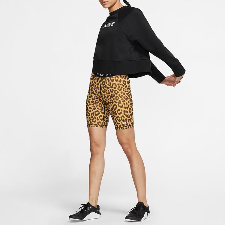 Nike Dri-FIT Get Fit Logo Printed Crewneck Casual Sports Sweatshirt Women Hooded Black CQ9306-010