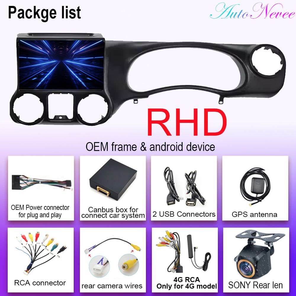 Android 14 автомобильный радиоплеер для Jeep Wrangler 3 JK 2010 - 2018 RHD навигация GPS Авторадио сенсорный экран Carplay IPS DSP BT