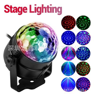 Диско-шар RGB Праздничные огни DJ Диско-свет Светодиодный проектор Стробоскопические лампы День рождения Автомобильный клуб Бар Караоке Рождественские звуковые огни