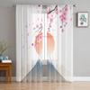 Японский стиль Сакура прозрачная вуаль оконные шторы тюлевые шторы гостиная балкон украшения шторы