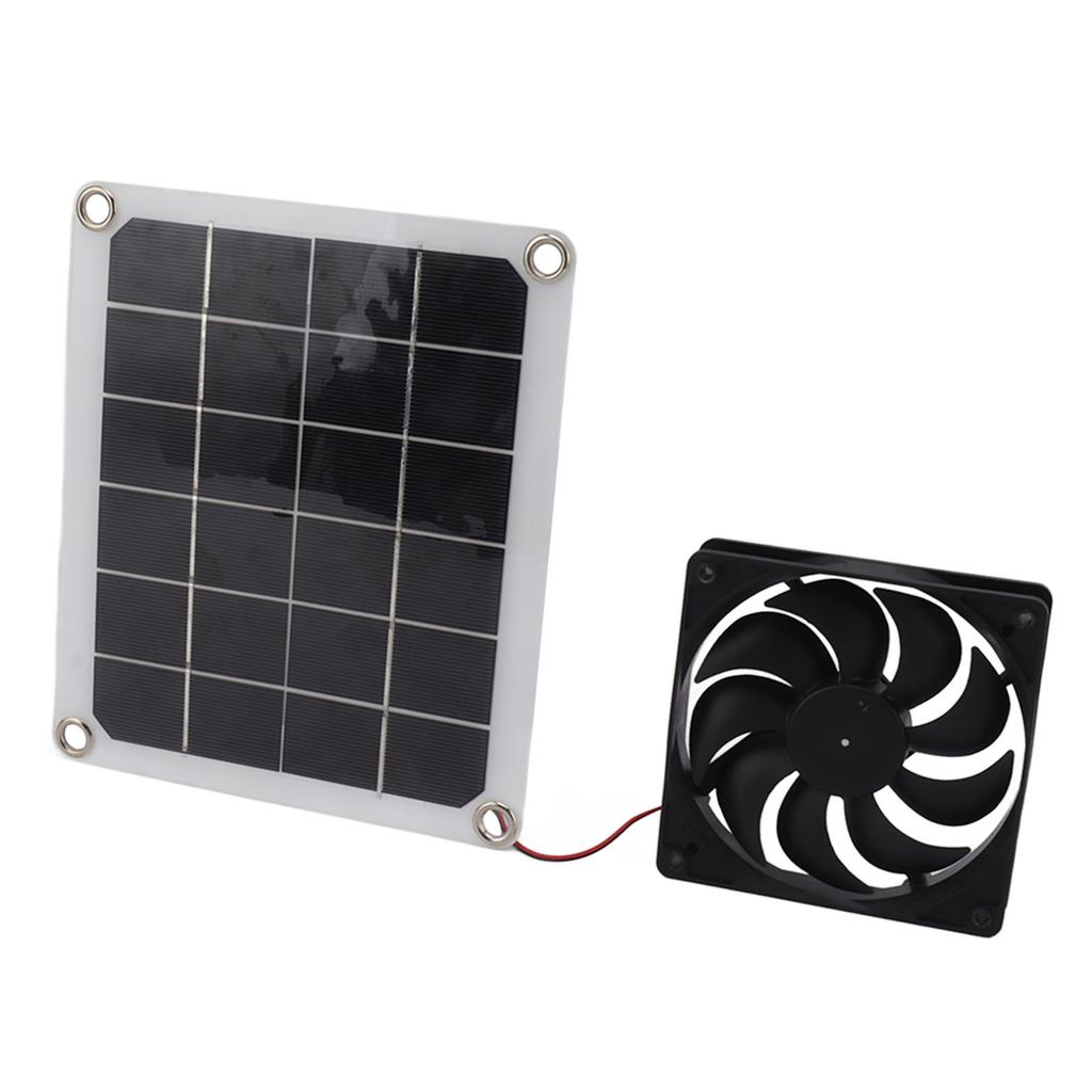 10W Solar Panel Exhaust Fan Waterproof Solar Powered Attic Ventilator for Pet House RV Greenhouse
