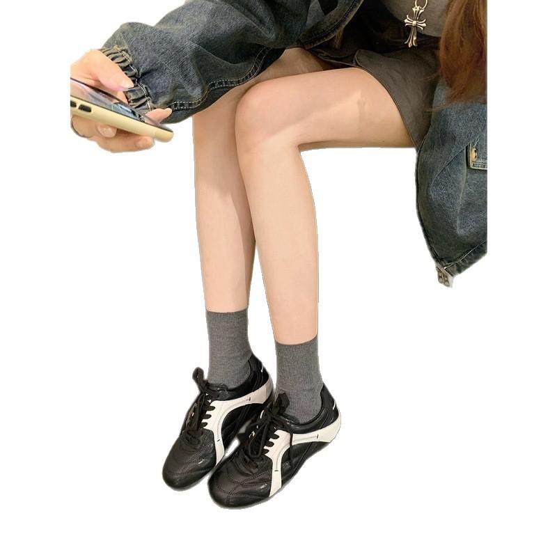 Версия из коровьей кожи~ виноградный ма увеличение внутренней высоты 3 см модная цветовая гамма шнуровка круглый носок вставки немецкие тренировочные туфли женские повседневные спортивные