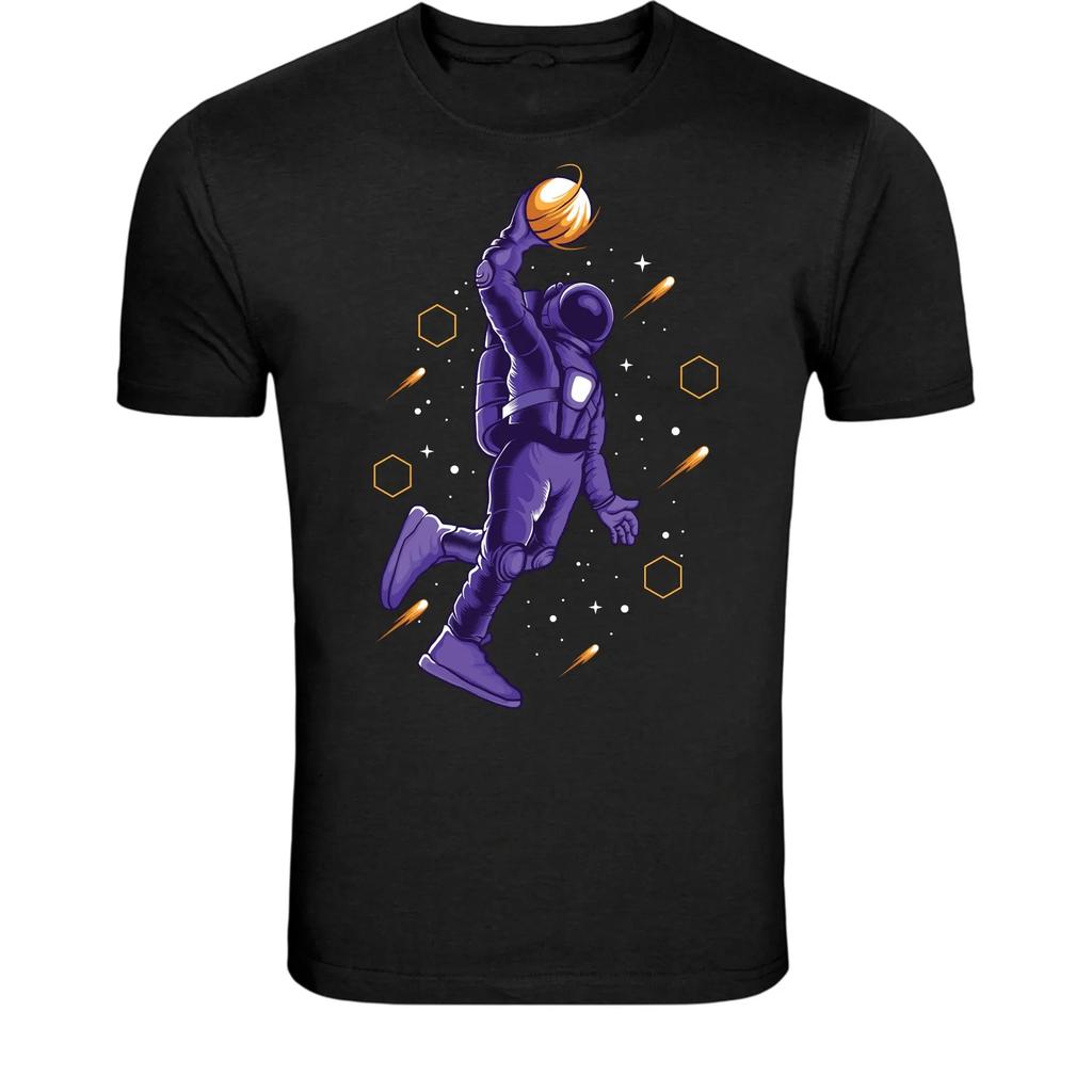 Astronaut Basketball Space Dunk T-Shirt - Cosmic Sports Graphic