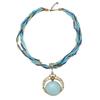 Vintage Bohemian Necklace Alloy Round Pendant Necklace New Pendant Necklace