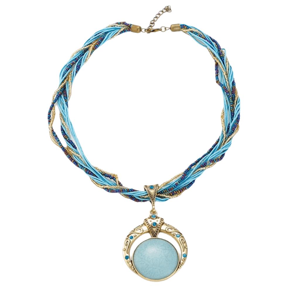 Vintage Bohemian Necklace Alloy Round Pendant Necklace New Pendant Necklace