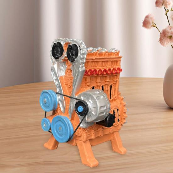 V8 Car Engine Model Realistic Resin 8-Cylinder Auto Engine Decoration Home Office Desktop Ornament Kids Science Learning Educational Toy