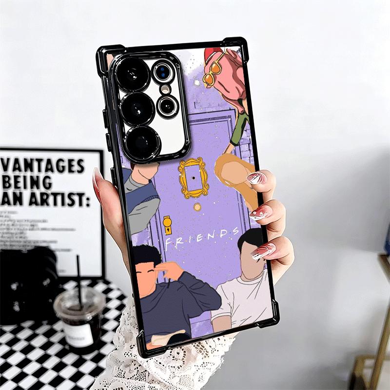 Friends Tv Show Theme Plating Phone Case For Samsung Galaxy S24 S25 FE S26 Edge S23 Ultra S22 S21 Plus S20 Anti-Fall Airabag Cov