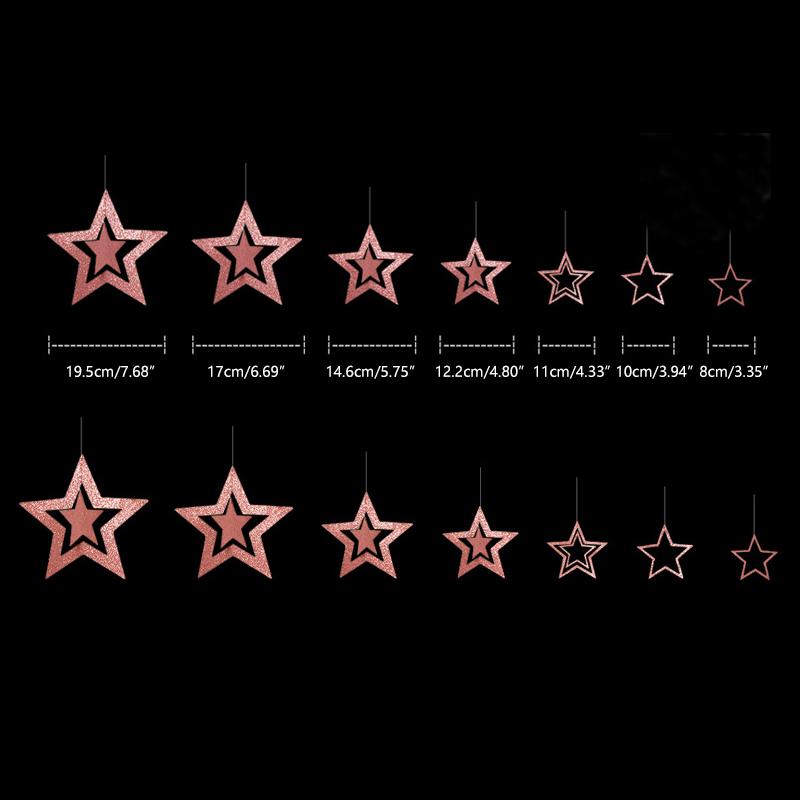 7pcs/lot Twinkle Star Paper Pendant Garland Ornaments Christmas Decorations for Home New Year Natal Noel Decor Navidad 2020