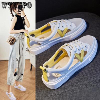 Спортивные сандалии с круглым носком, женская верхняя одежда, летние студенческие универсальные повседневные туфли на плоском каблуке, крутая обувь с открытым носком