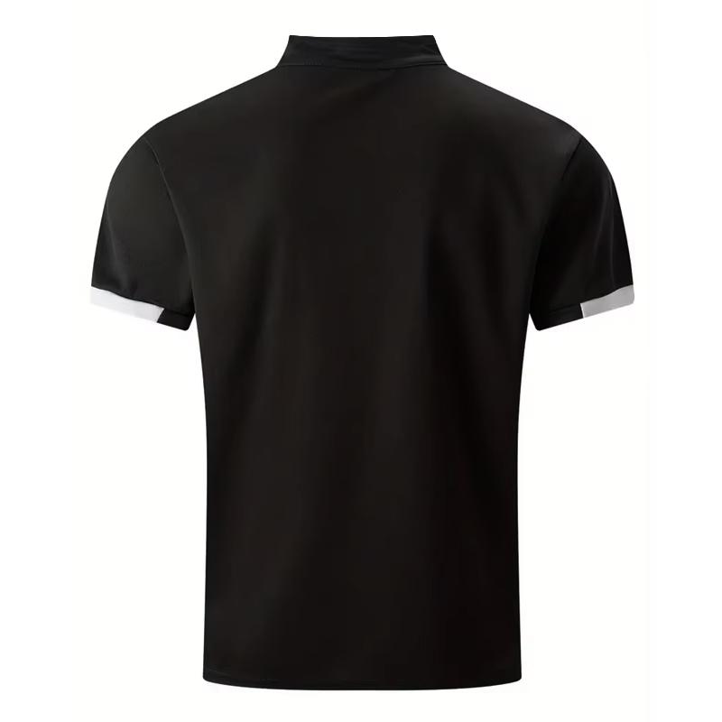 Мужская деловая повседневная футболка-поло с коротким рукавом, лето