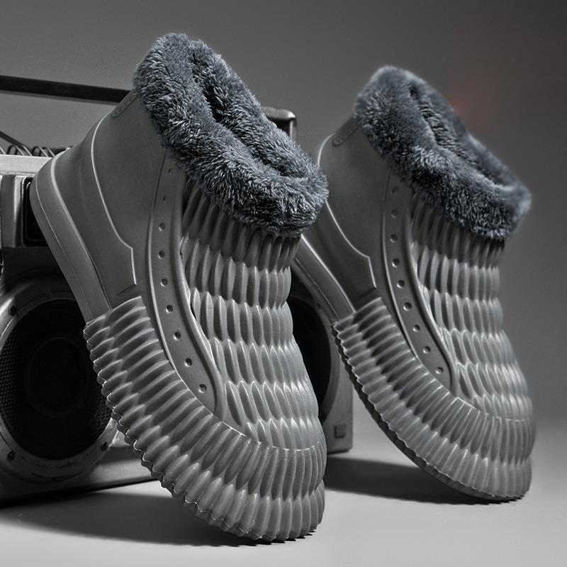 Men Boots Fashion Trend Winter Warm Plush Cotton Shoes For Men Waterproof Snow Boots Plus Size