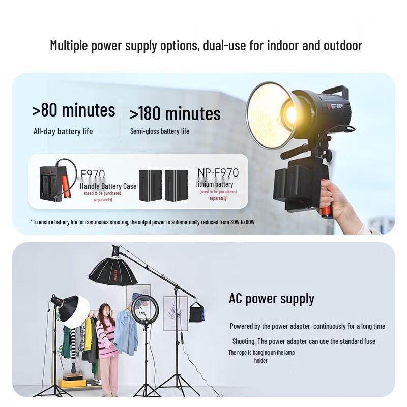 JINBEI EF80/80BI LED Photography Fill Light