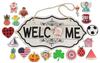 Welcome Sign Front Door Decorations Hanging Rustic Wood Seasonal Holiday Ornaments Housewarming GiftWall Hanging 18" Inches
