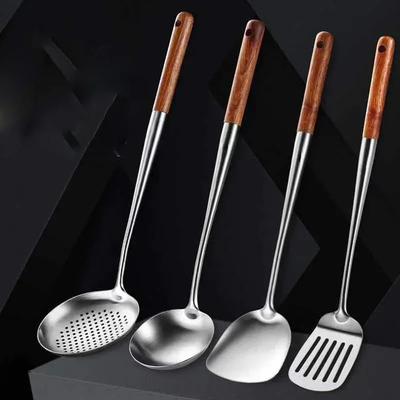 304Lange Steel Rvs Wok Spatel Кухонное оборудование Кухонная утварь Keuken Sleuven Rijst Lepel Kookgerei Gebruiksvoorwerp Set Turner