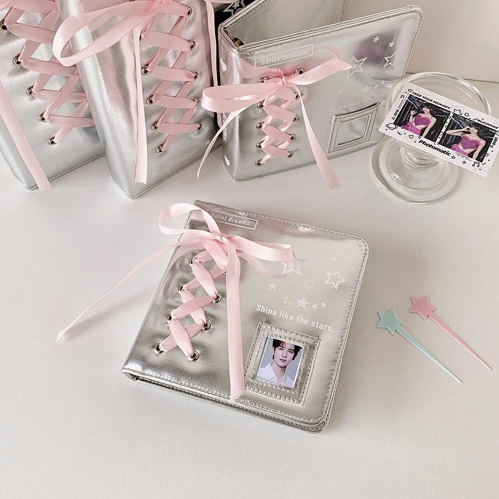 Bow A5/A7 Binder Notebook Cover Korean Style Photocard Cover Loose Leaf Photo Album Cover  Writing