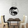 Elephant Metal Art African Animal and Tree Wall Sculptures Metal Animal Tree Art Wall Decoration Iron Art Silhouette Home Decor