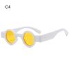 Trending UV400 Clear Ocean Lens Small Round Sunglasses Sun Glasses Rivets Punk Shades