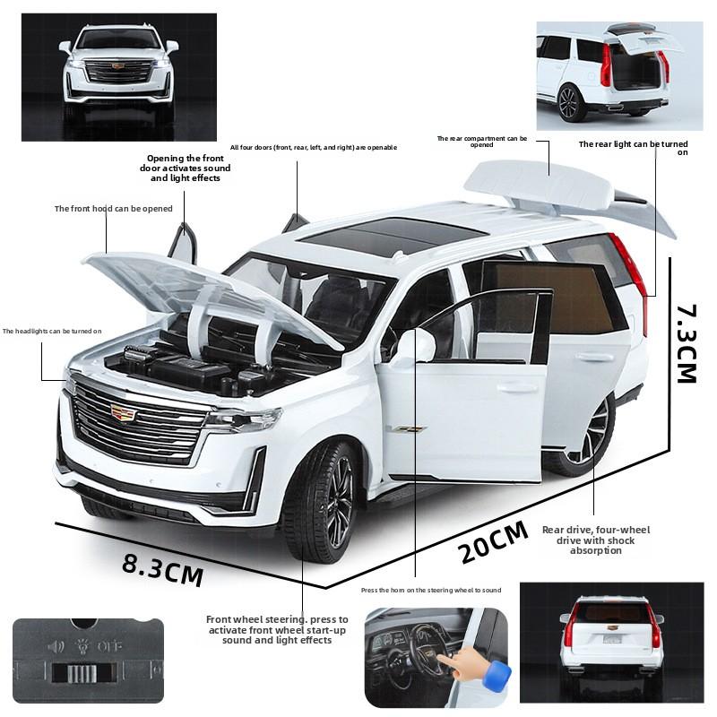 AABHT1 1: 24 Cadillac Escalade SUV Alloy Car Die Casting Metal Model Collection Hobbies Model Accessories Children's Toys Gifts
