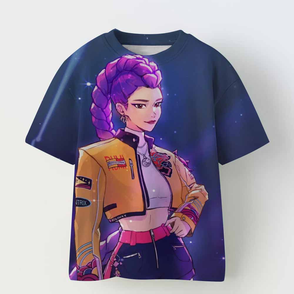 Kpop Demon Hunters Children's Clothing Short Sleeve T-shirt Cute Kpop Demon Hunters T Shirt Harajuku Tshirt for Boys Girls