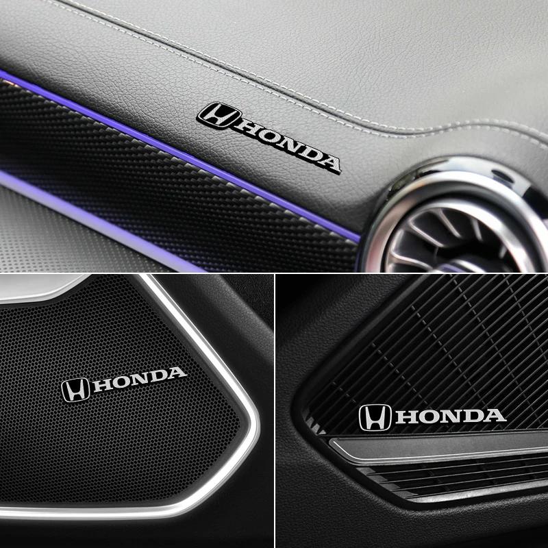 Car Audio Decorate 3D Aluminum Badge Emblem Stickers For Honda Civic BAccord City Fit Mugen Vezel CR-V Pilot HR-V Envix Odyssey