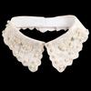Women White Fake Collars Vintage Embroidery Floral Detachable Collar Handmade Beads False Fake Shirt Collars Decoration