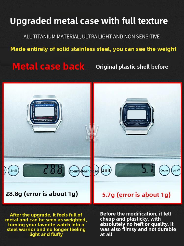 Мод-комплект A168 Стальной корпус Ремешок для часов Корпус Для G-SHOCK 3299 Casio A168WG Металлическая рамка Стекло Водонепроницаемое кольцо Аксессуары для ремешка