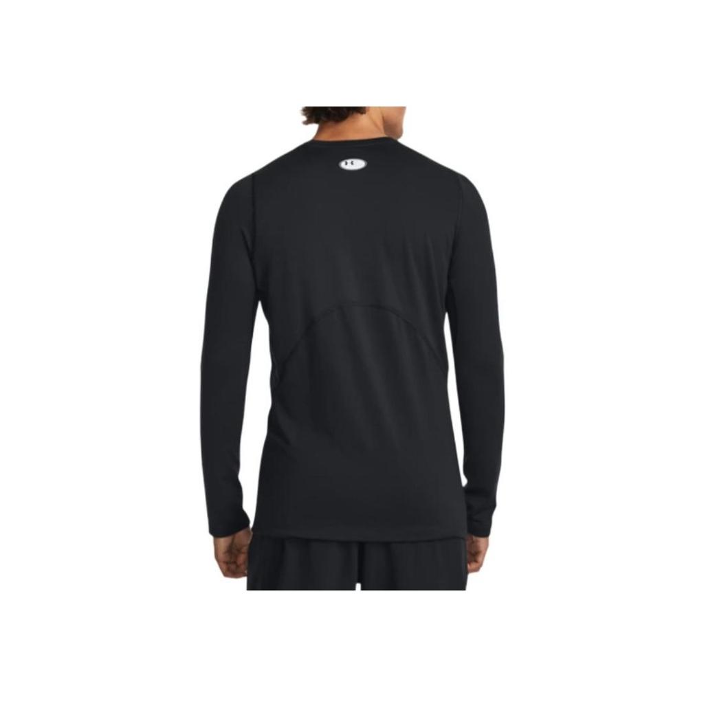 Under Armour Футболка Coldgear® Fitted Crew, однотонная, быстросохнущая, дышащая, облегающая, с длинным рукавом, мужская, черная 1366068-002