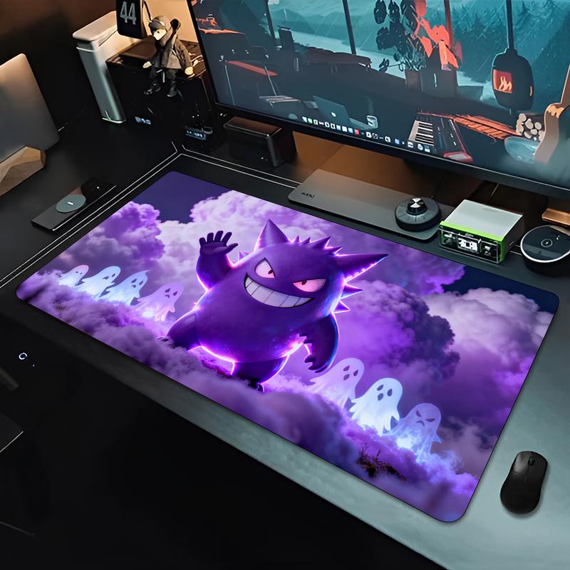 Pokemon Gengar Ghost Castle Gaming Mouse Pad Large Extended Desk Mat Dark Purple NonSlip Base for Gamer
