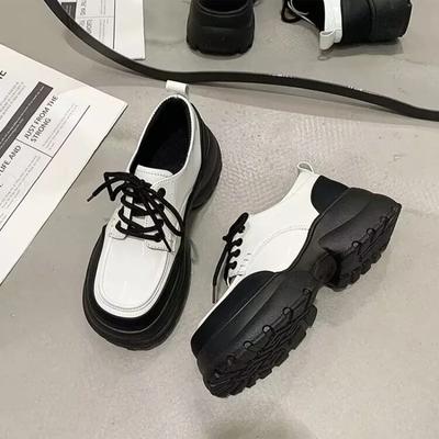 Модные женские туфли на платформе, оксфорды, британский стиль, женская обувь, круглый носок, повседневные кроссовки, мокасины с мехом, разноцветные сабо, кожа