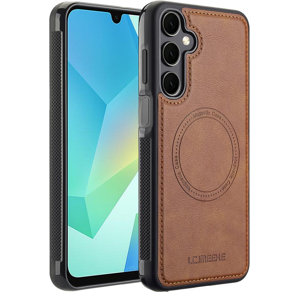LC.IMEEKE Для Samsung Galaxy A17 5G Магнитный чехол Совместим с MagSafe Кожа+ТПУ Задняя крышка