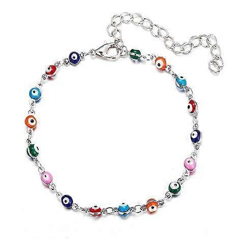 Boho Silver Anklet Dainty Star Anklet Evil Eye Foot Bracelet Beach Foot Jewelry