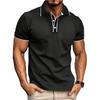 Мужские рубашки поло с пуговицами на лацканах, с коротким рукавом, однотонные, с блокировкой, стандартный спортивный покрой, повседневные футболки, топы на лето