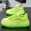 Green Tall Thick Soled Men'S Sneakers Fashion Personality Simple And Versatile Youth Casual Shoes Comfortable Durable Sports