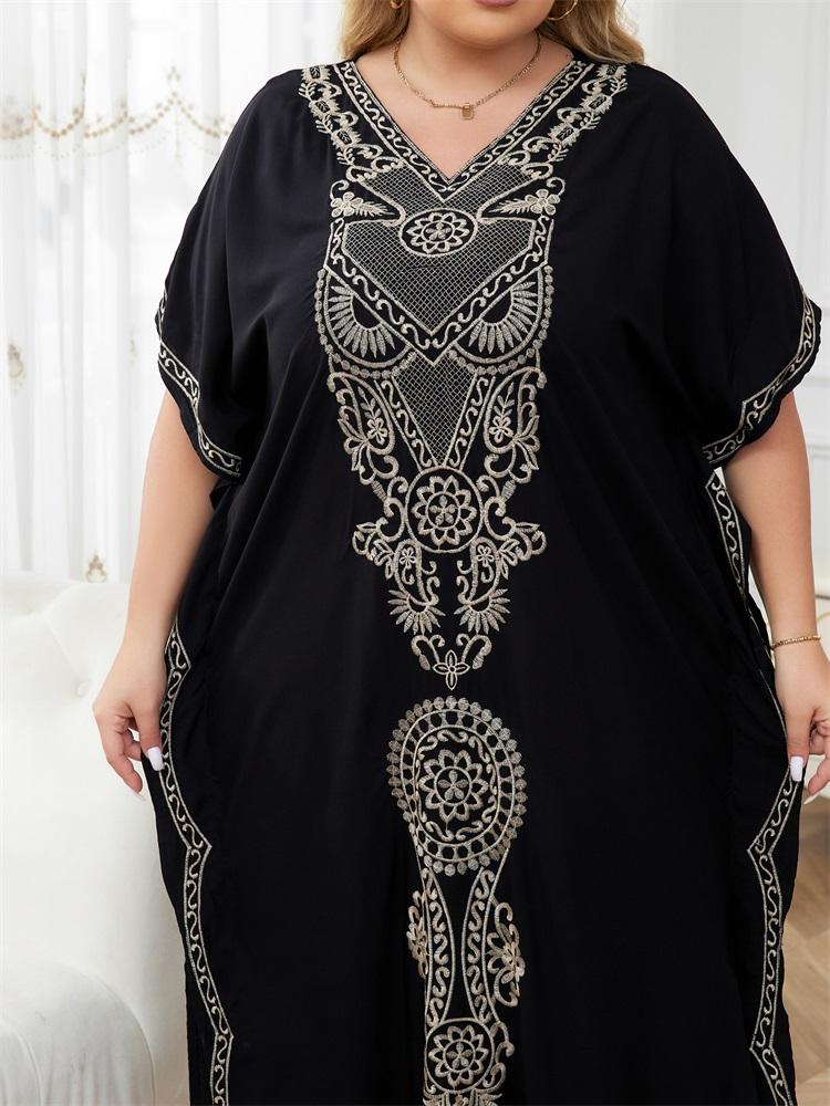 Летняя новая хлопковая блузка-бикини в стиле инди-фолк, с v-образным вырезом и вышивкой по бокам, свободное пляжное длинное платье, женская блузка для купания