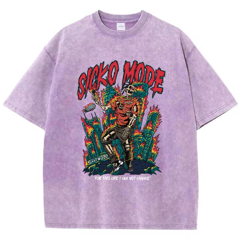 Sicko Mode For This Life I Can Not Change Женские футболки Свободные футболки Уличная мягкая футболка Одежда Уличный бренд Футболка
