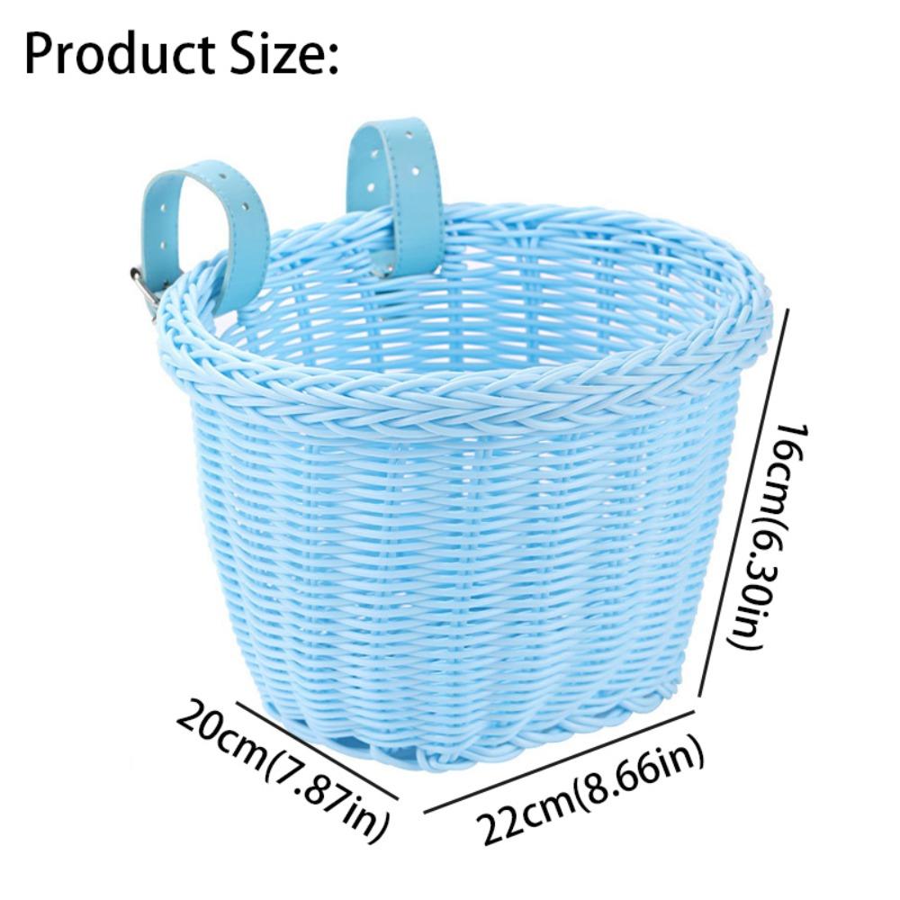 Плетеная корзина для велосипеда, регулируемые кожаные ремни, корзина на руль для велосипеда, детские и взрослые велосипеды