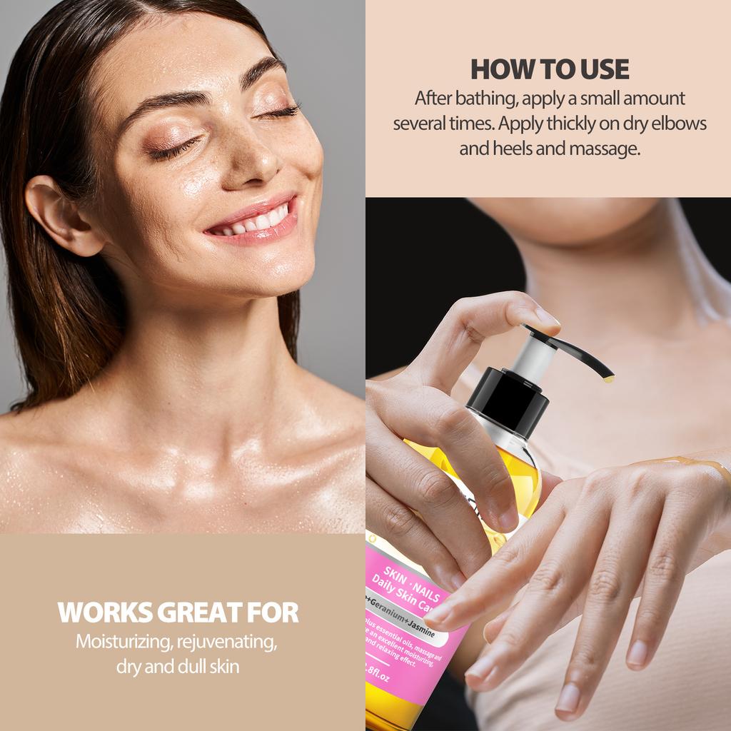 PHATOIL 260 мл Масла для тела, лаванда, ваниль, имбирь, массажное масло с базиликом, универсальный уход за кожей и волосами, смеси натуральных растительных масел и эфирных масел