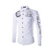 Men's Fashion Top Spring Casual Collar Button Printed Long Sleeve Top