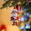 Santa Claus Ornament 2D Acrylic Cartoon Santa Claus Christmas Hanging Decoration for Christmas Tree Doors Windows Walls Decor