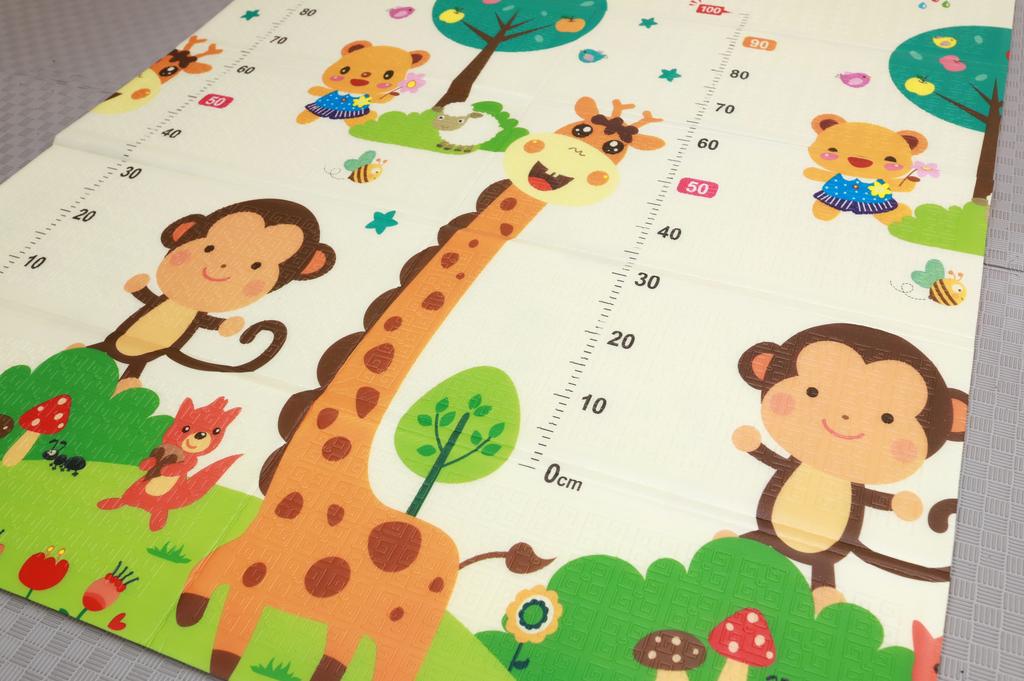 Складной коврик 200x180x1см - обезьяны/жираф