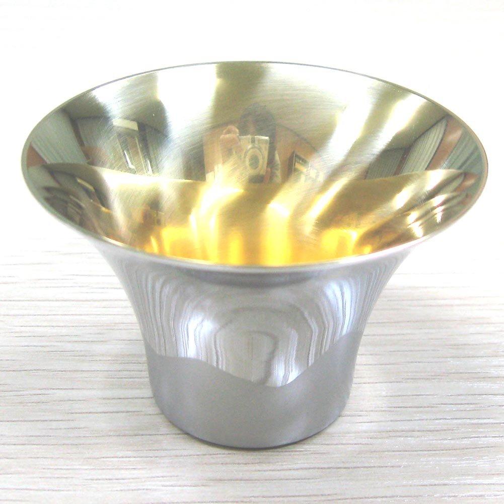 Takei Kibutsu Seisakusho Sake Cup, Stainless Steel, Mount Fuji Design, FM-103, Set of 2